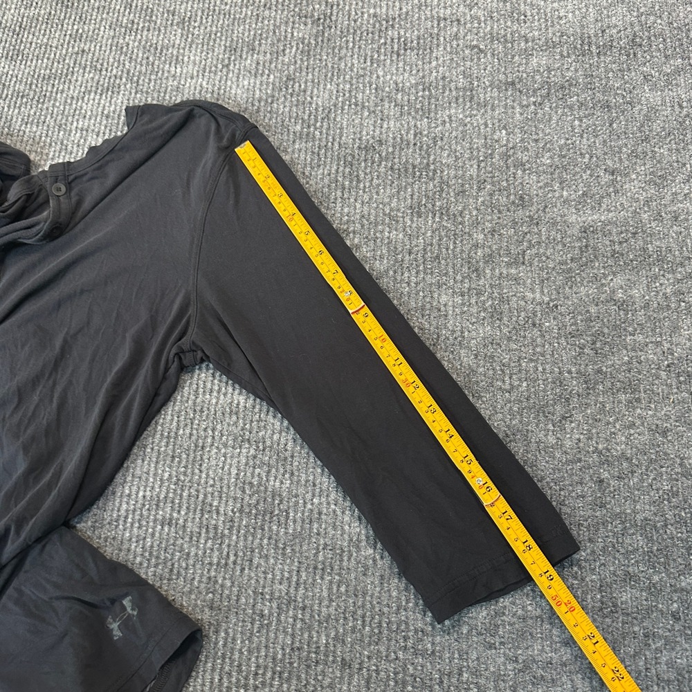 Under Armour Athlete Recovery Sleepwear Henley Mens Large Black 3/4 Sleeve Shirt - Picture 7 of 8
